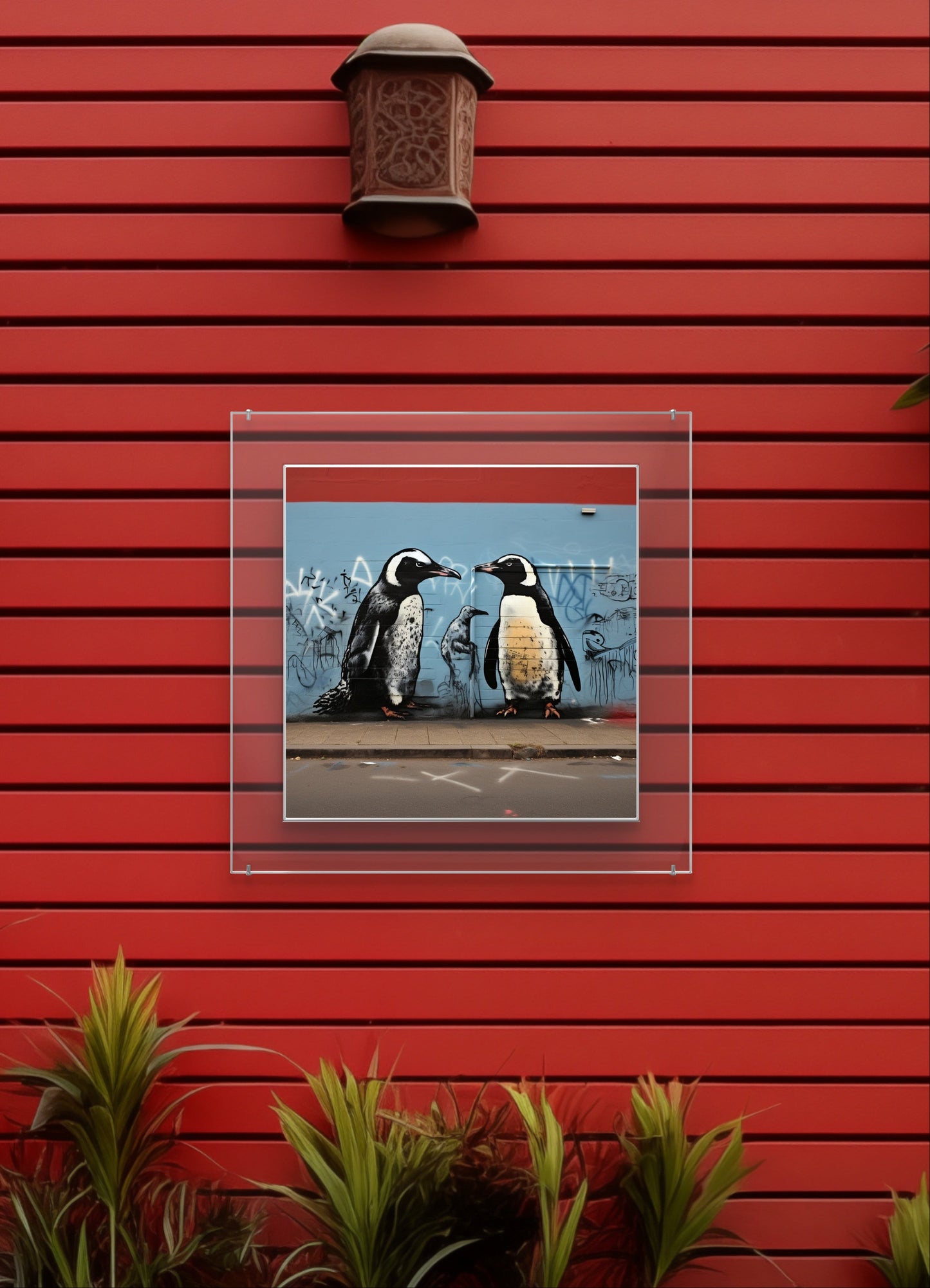 Rebel Penguin Garden Wall Art