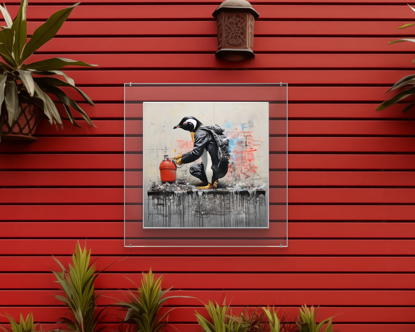 Rebel Penguin Garden Wall Art