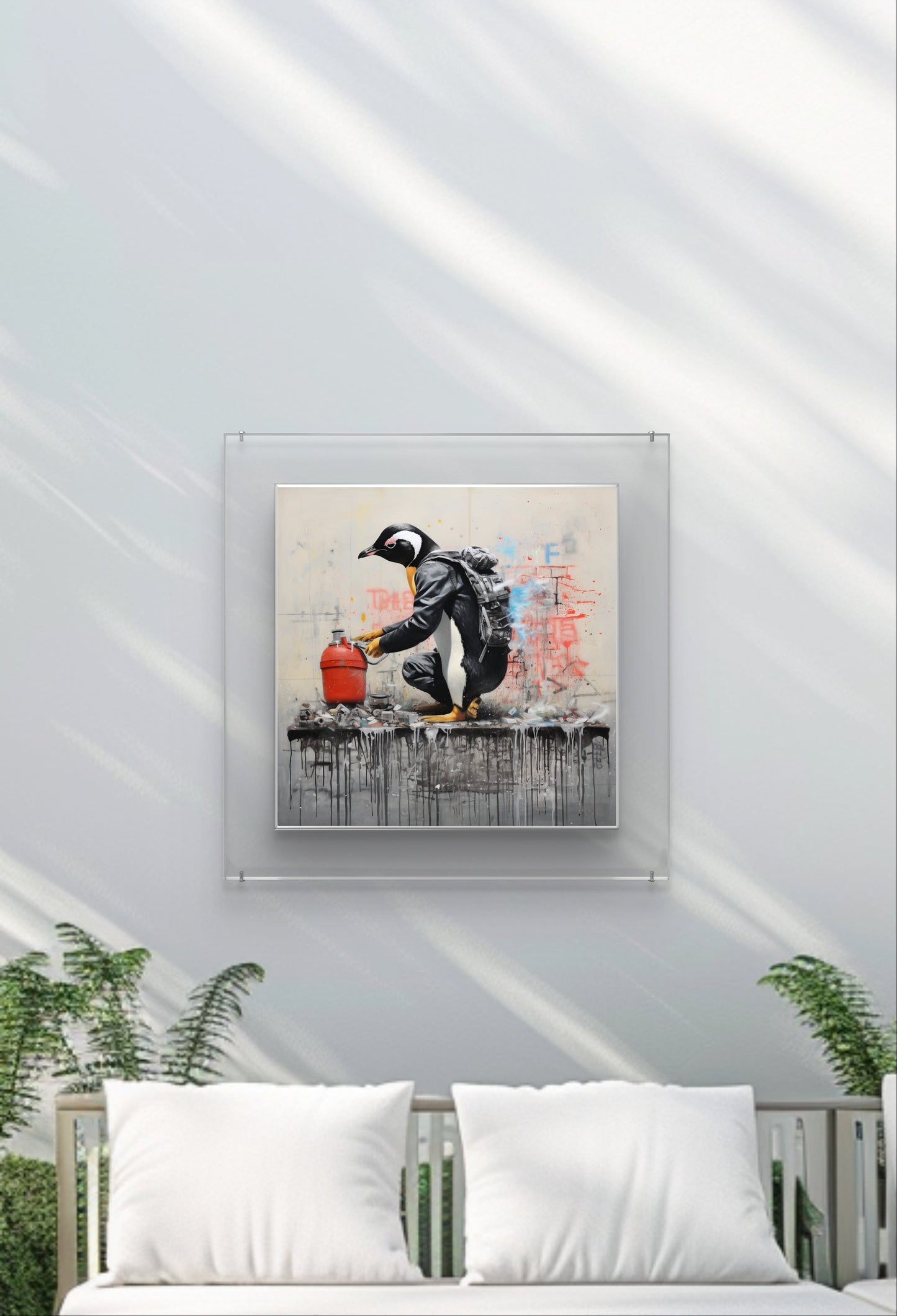 Rebel Penguin Garden Wall Art