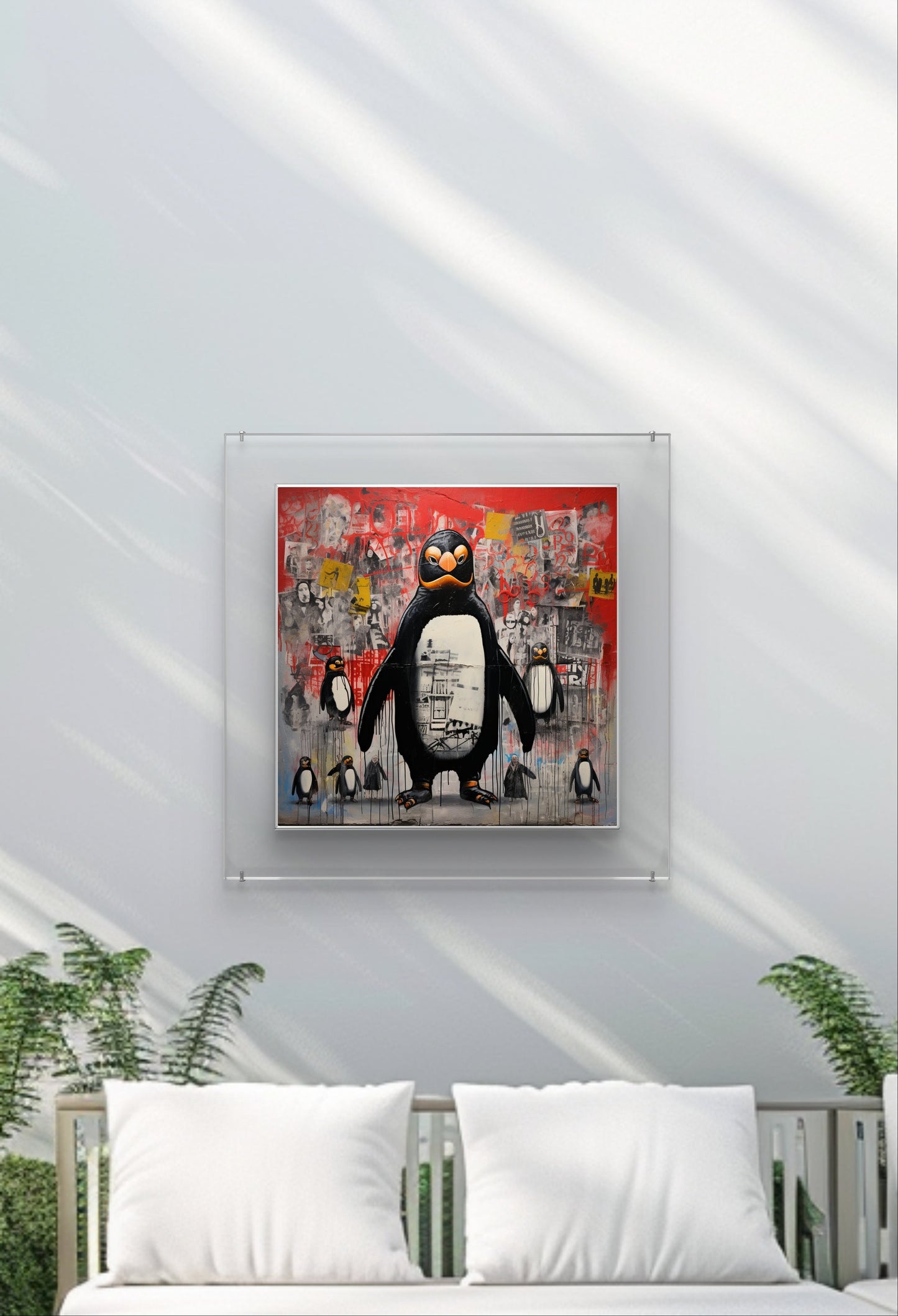 Rebel Penguin Garden Wall Art