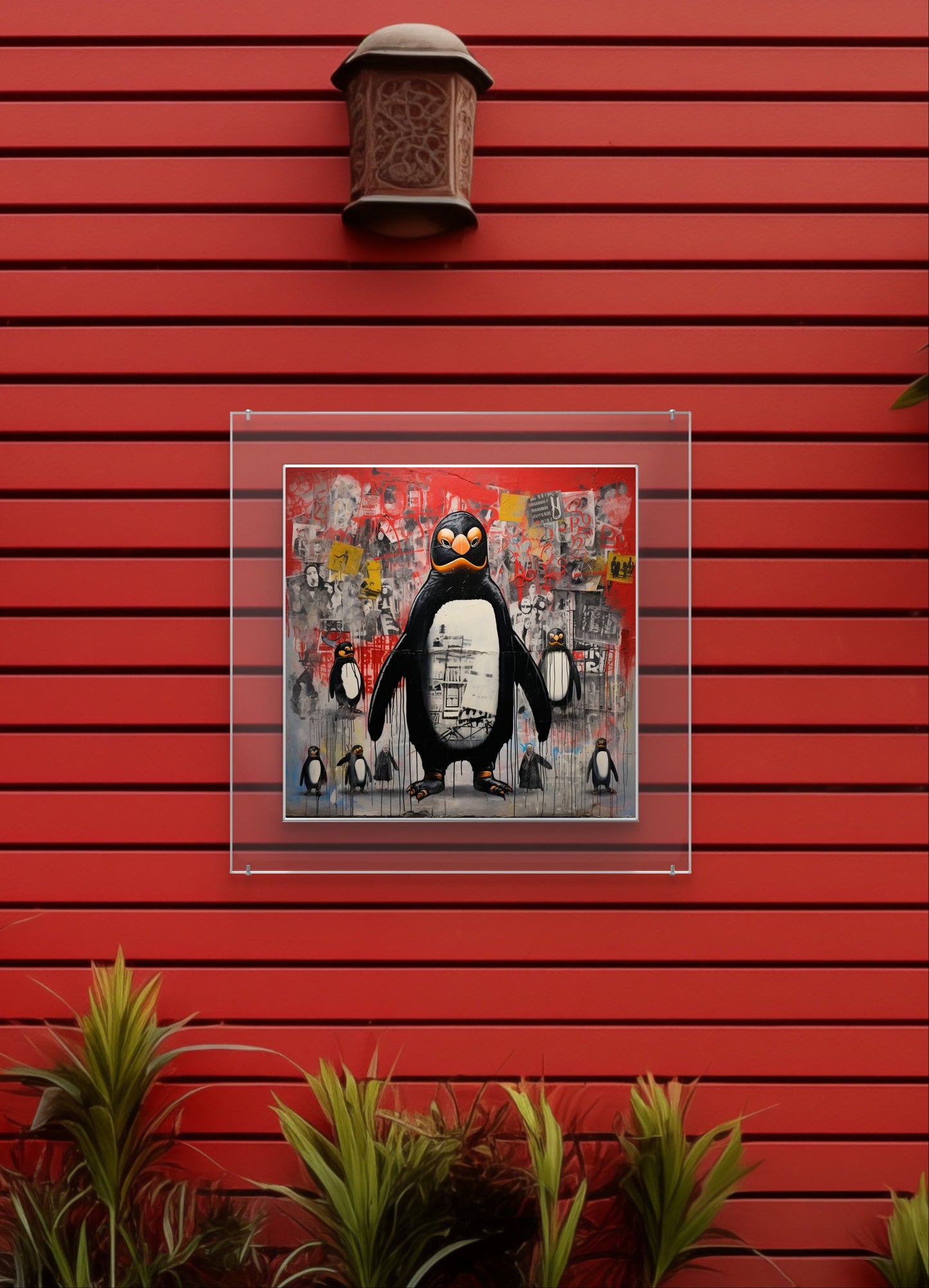 Rebel Penguin Garden Wall Art