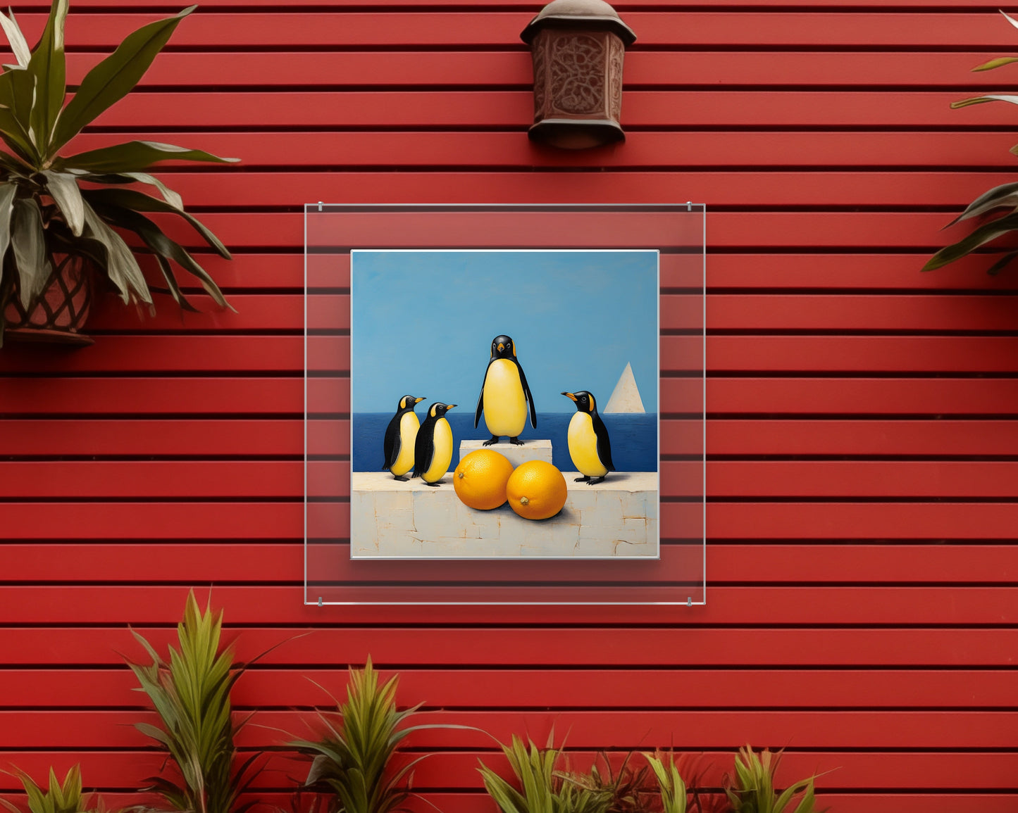 Penguin Family Garden Wall Art