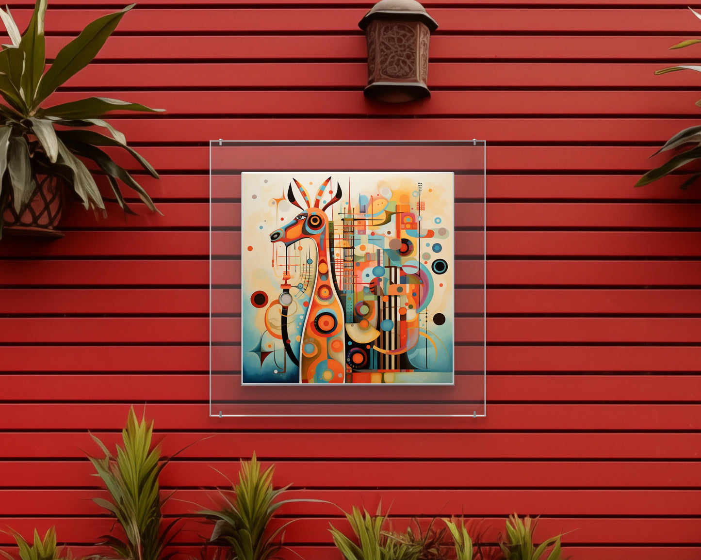 Lazy Eye Giraffe Garden Wall Art